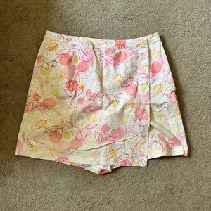 Talbots Pink, Yellow & White Floral Printed Skort
